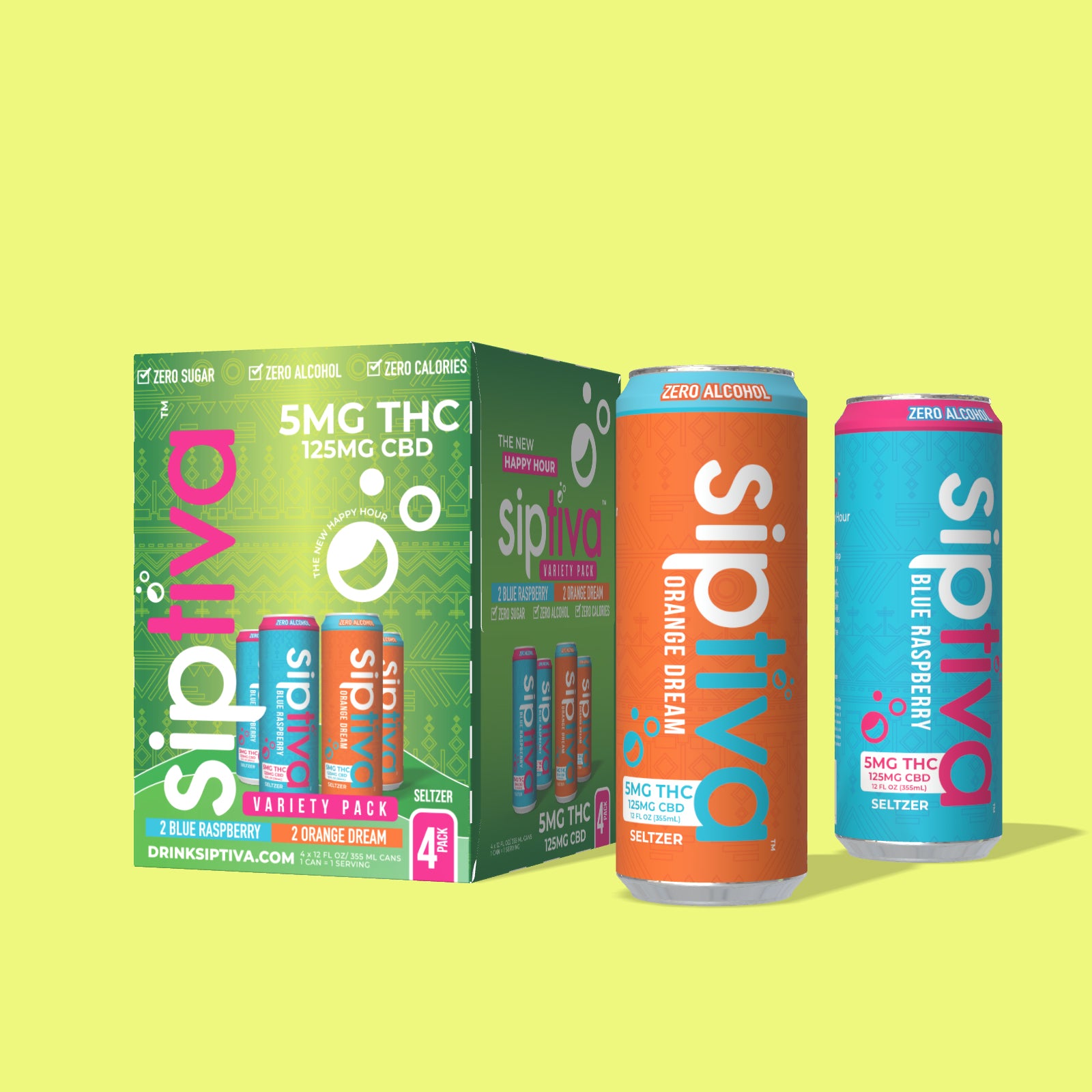 The Glow Up Variety Pack (4 Cans - 5mg)