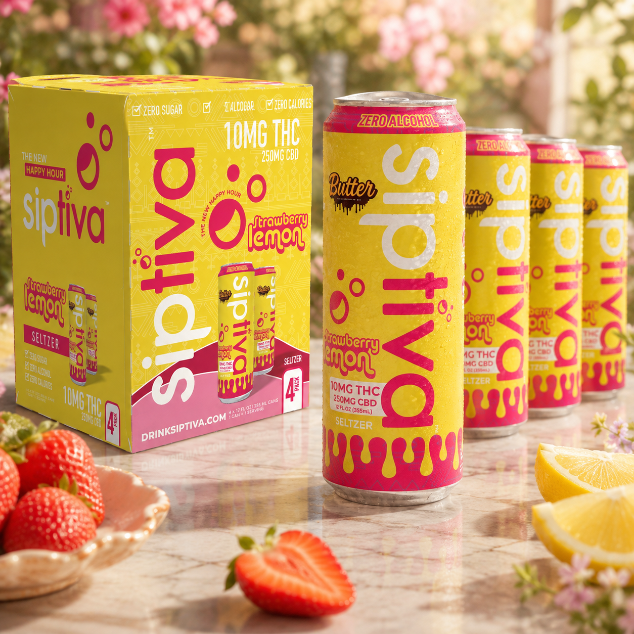 10mg Strawberry Lemon - Sip Squad (4 Cans)