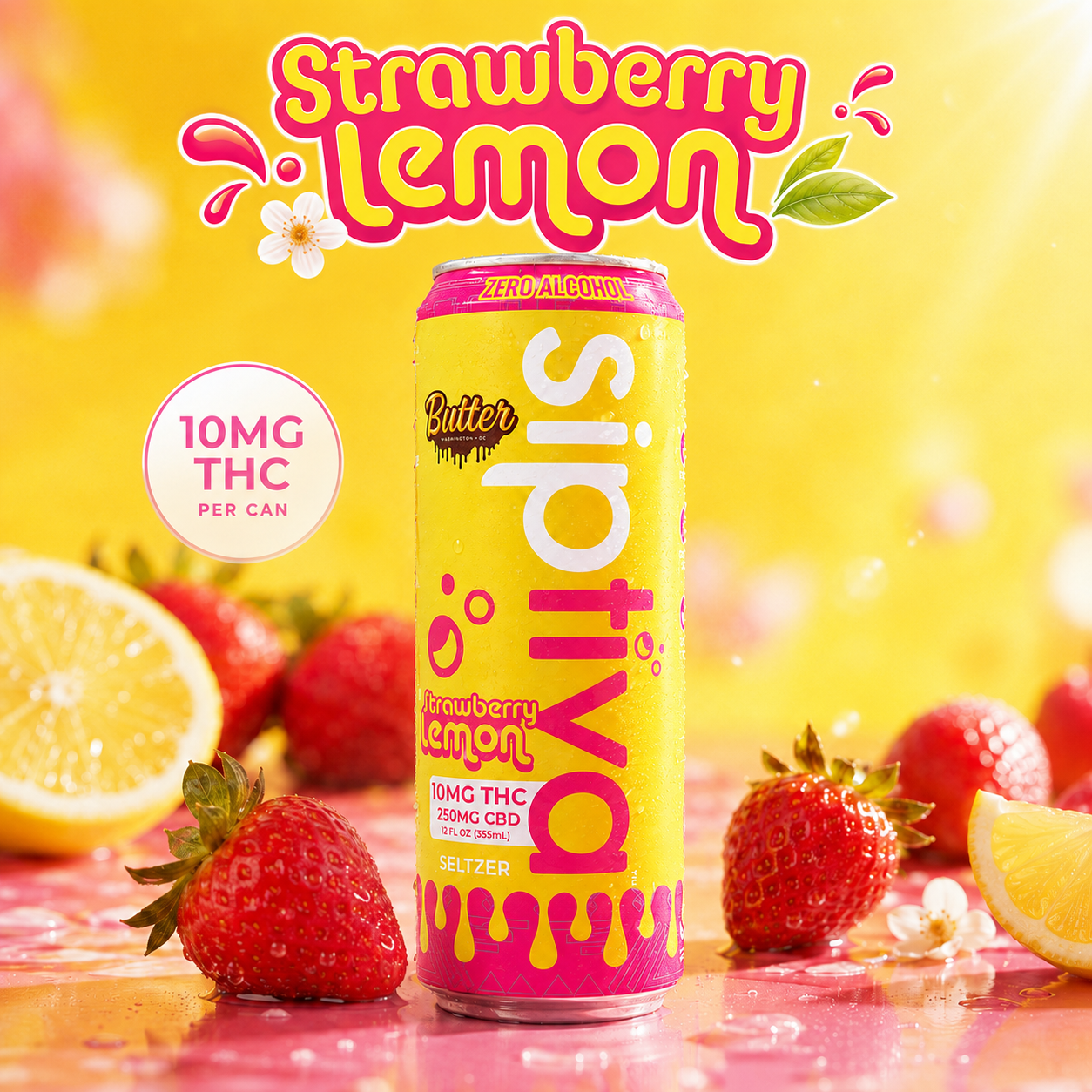 10mg Strawberry Lemon - Sip Squad (4 Cans)