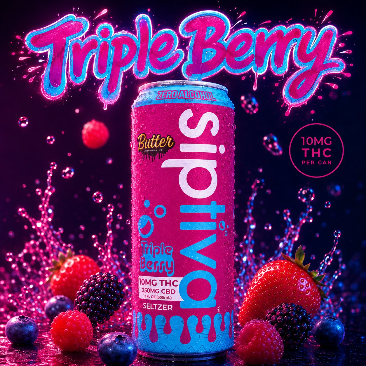 10mg Triple Berry - Sip Squad (4 Cans)