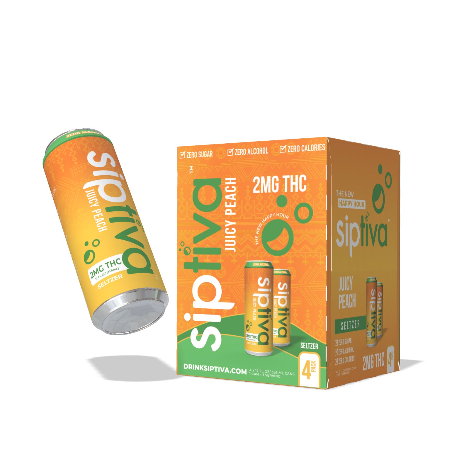 2mg Juicy Peach - Sip Squad (4 Cans)