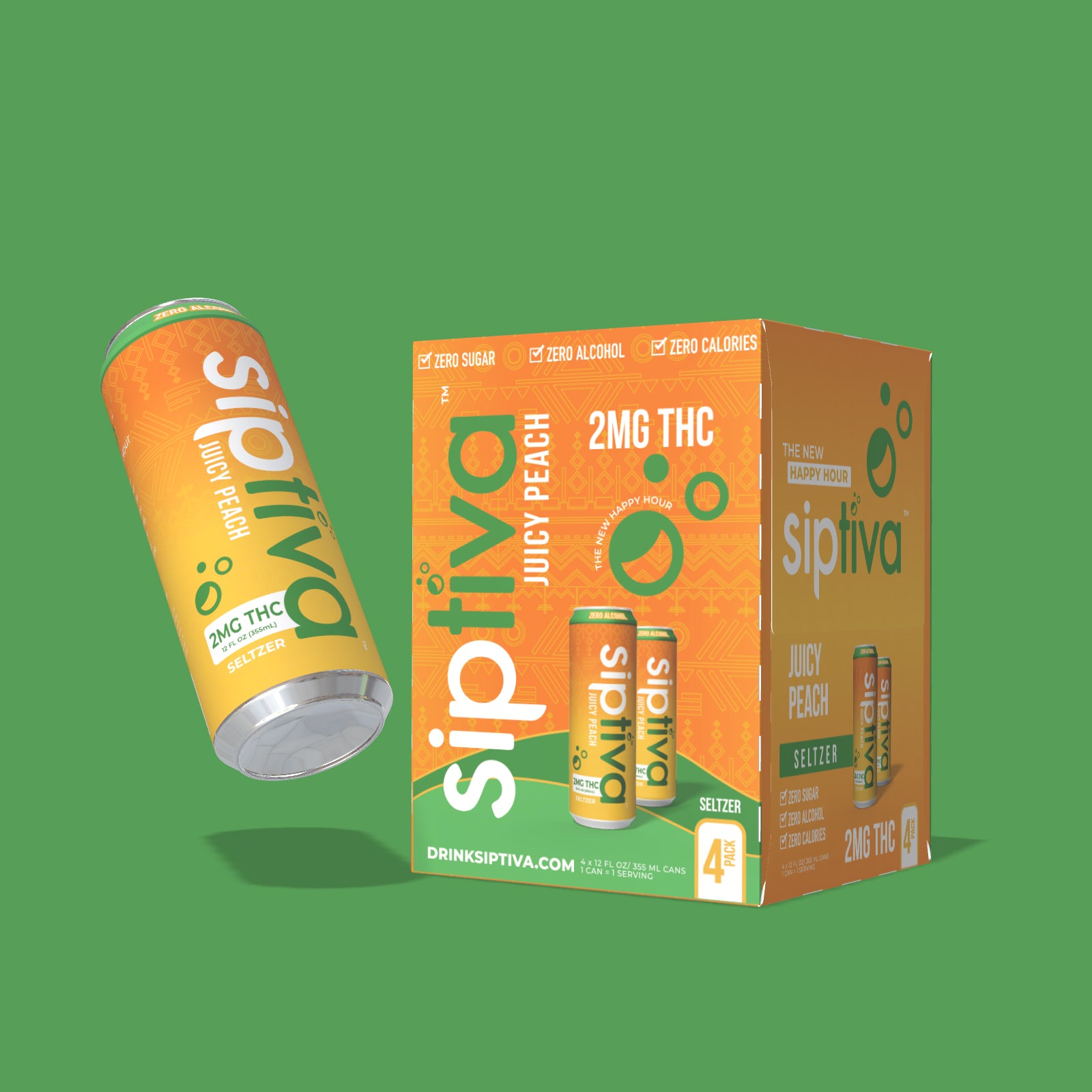 2mg Juicy Peach - Sip Squad (4 Cans)